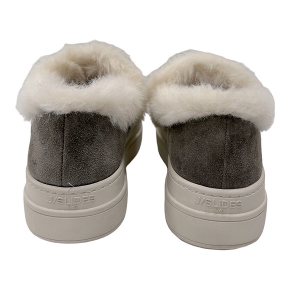 J Slides Charcoal and Cream Fur Sneakers - Picture 12 of 12